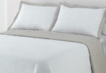 Colcha Bouti Cosida & Bordada Reversible DOLZ Palma beige - Imagen 2