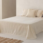 Colcha Piqué Jacquard Algodón LLARBONA Mediterránea Beige