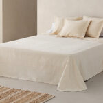 Colcha Piqué Jacquard Algodón LLARBONA Espiga Beige