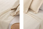 Colcha Piqué Jacquard Algodón LLARBONA Espiga Beige - Imagen 4