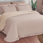 Edredón Comforter Volante Reverso Sherpa LLARBONA Maia taupe