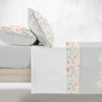 Juego sábanas Manterol 100% algodón flores acuareladas - Cotton Deco