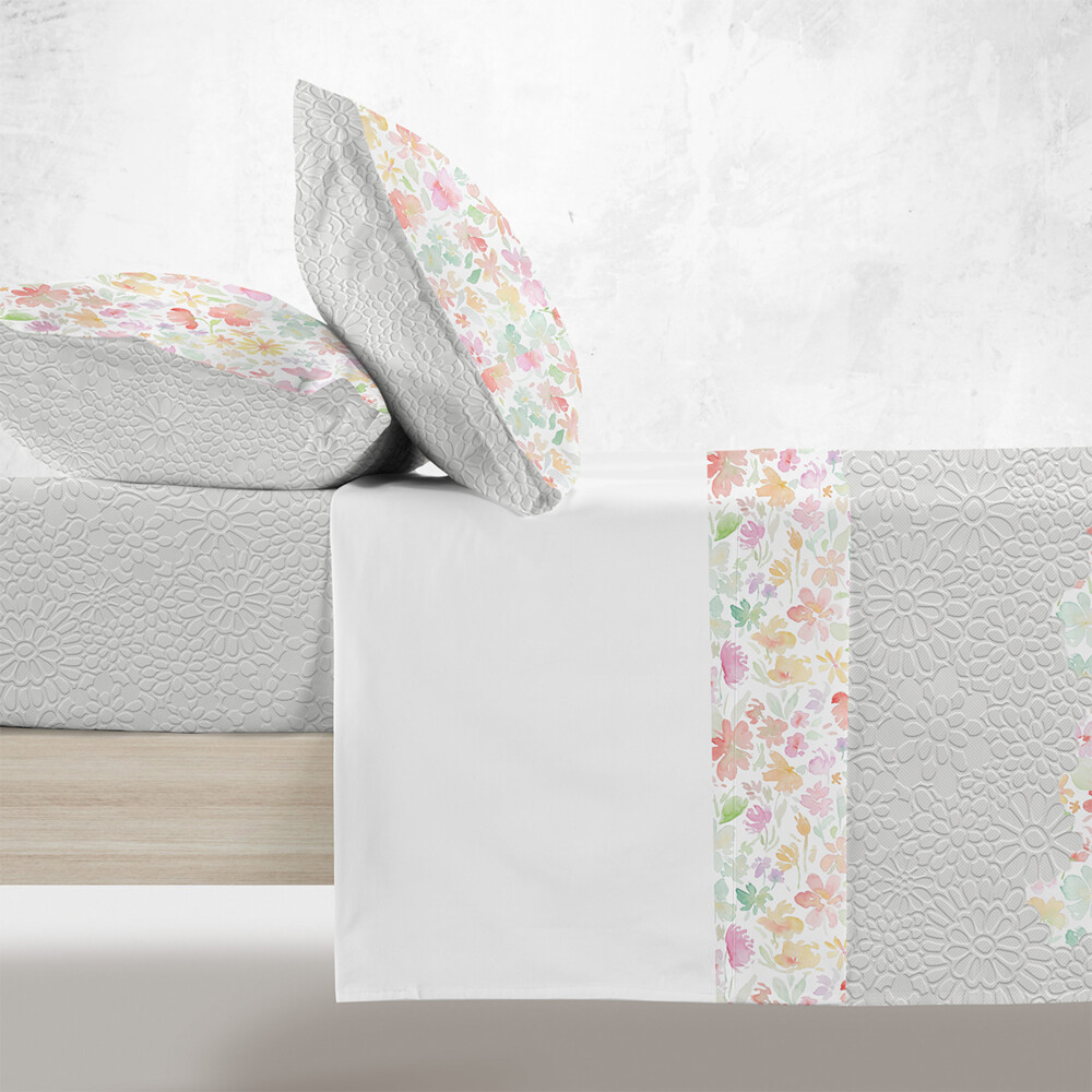 funda-nordica-6-piezas-reversible-estampado-floral_11528590 Juego sábanas Manterol 100% algodón flores acuareladas - Cotton Deco - Imagen 1