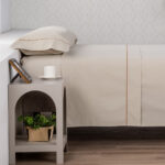 Juego sábanas Manterol 100% algodón beige con vivo arcilla - Trend