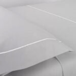 Juego sábanas Manterol 100% algodón gris con vivo blanco - Trend - Imagen 2