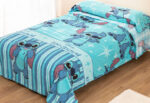 Sábana de Invierno Coralina Doble Cara Lilo & Stitch Waves