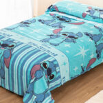 Sábana de Invierno Coralina Doble Cara Lilo & Stitch Waves