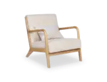 Sillón Tokio | Sillón fijo de madera maciza natural con cojín lumbar - Imagen 2