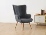 Sillón Voss | Sillón fijo de estilo nórdico con capitoné decorativo