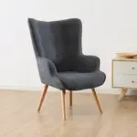Sillón Voss | Sillón fijo de estilo nórdico con capitoné decorativo